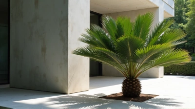 Sago Palm With Textured Leaves By Modern Facade