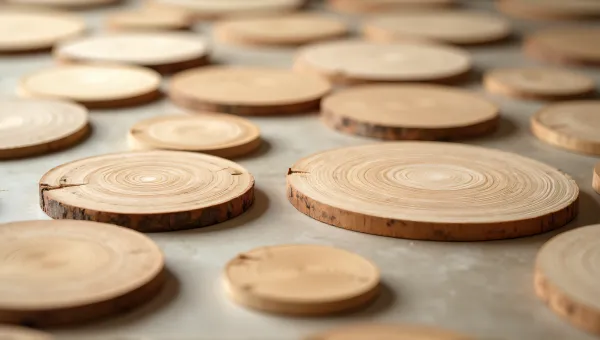 Scattered Wooden Discs With Ring Details