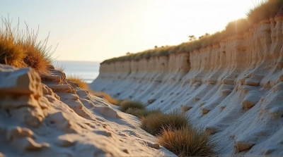 Sedimentary Cliffs Layered Mineral Formations Closeup