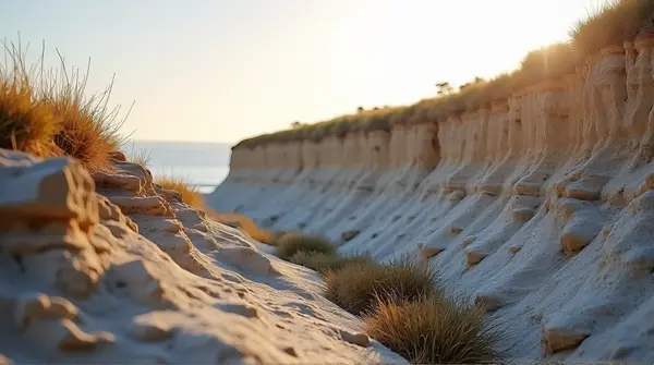 Sedimentary Cliffs Layered Mineral Formations Closeup