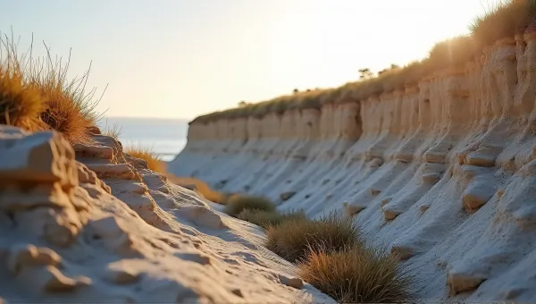 Sedimentary Cliffs Layered Mineral Formations Closeup