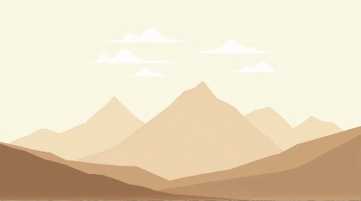 Sepia-Toned Mountain Peaks Under Soft Sky