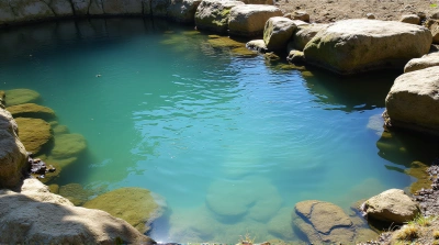 Serene Mossy Stone Pool With Gentle Ripples