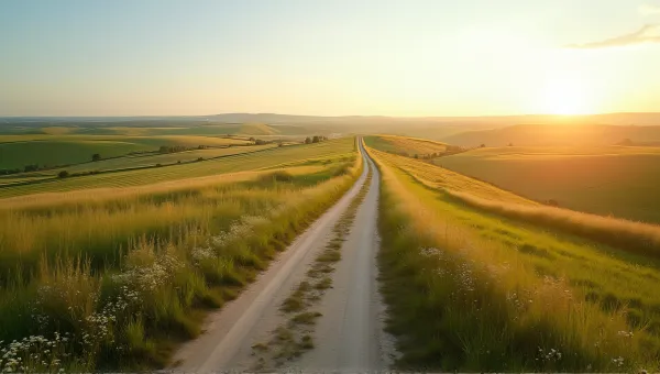Serpentine Path Through Expansive Farmland Landscape