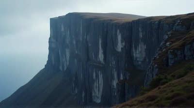 Sharp Rocky Precipice Against Muted Sky
