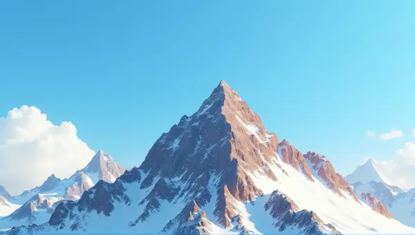Sharp White And Brown Peak Under Clear Blue Sky