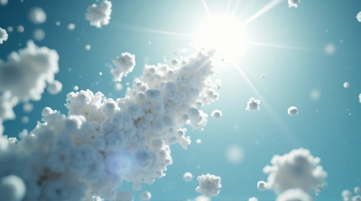 Shimmering Spherical Clusters Rising In Bright Atmosphere