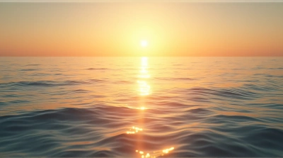 Shimmering Water Surface Under Golden Horizon Light