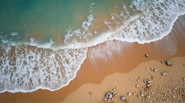 Shoreline Texture With Pebbles And Foam Patterns