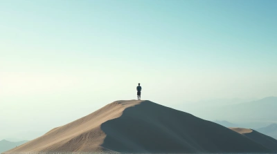 Silhouette On Elevated Rise With Expansive Horizon