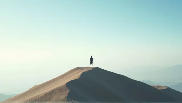 Silhouette On Elevated Rise With Expansive Horizon