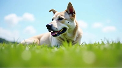 Silver Short-Haired Dog On Emerald Turf