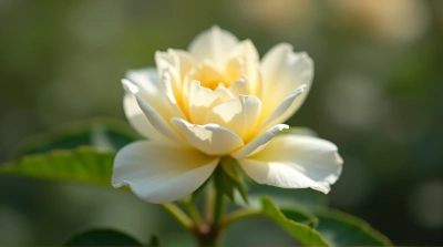 Single Creamy Bloom Sharp Detail Floral Texture