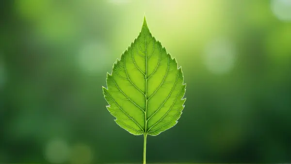 Single Leaf Detail Showing Veins And Serrated Edges