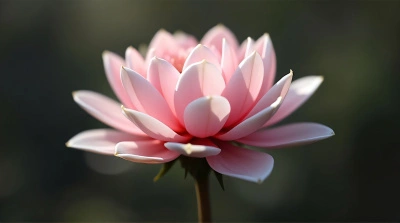 Single Rosy Bloom Showing Layered Petals