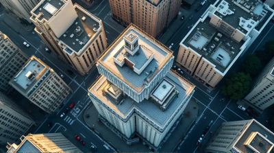 Skyscraper Rooftop Urban Cityscape Overhead View