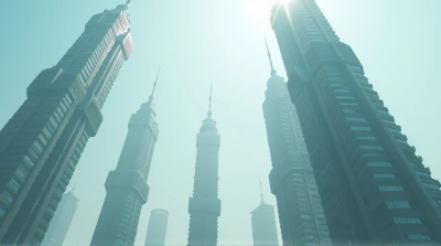 Skyscrapers From Low Angle With Sunlight Glow