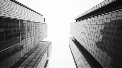 Skyscrapers Geometry From Low Angle Monochrome