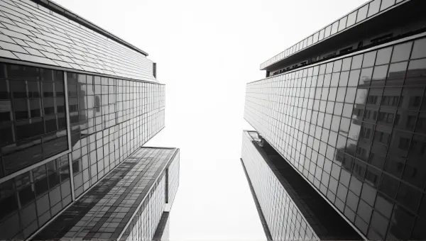 Skyscrapers Geometry From Low Angle Monochrome