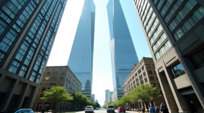 Skyscrapers Rising Above Street Life Perspective