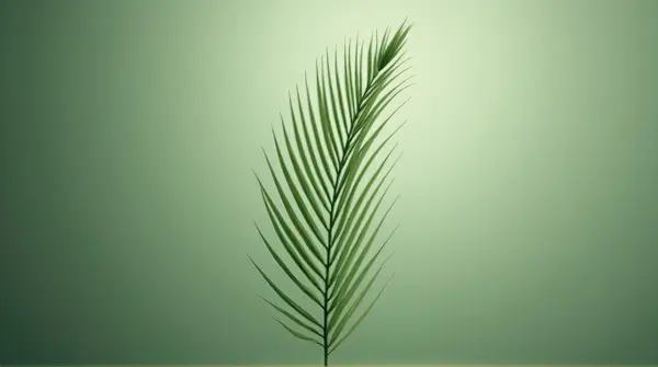 Slender leaf showing parallel line patterns under soft directional light