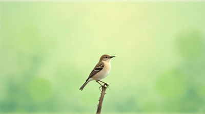 Small Songbird On Twig Acrylic Painting