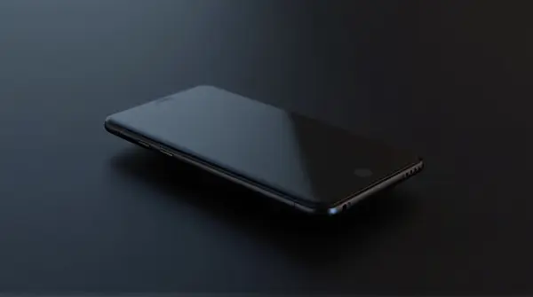 Smartphone On Reflective Surface Minimalist Design