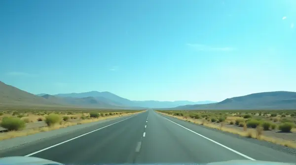 Smooth Slate Highway Stretching Into Distance