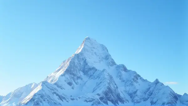 Snow-Capped Mountain Under Clear Blue Sky