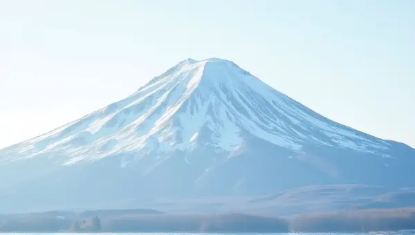 Snow-Covered Mountain Peak With Clear Sky
