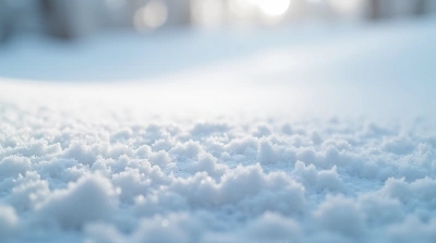 Snow Particles On Smooth Surface Close-Up