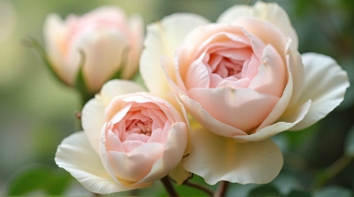 Soft Blush And Ivory Garden Blooms Texture