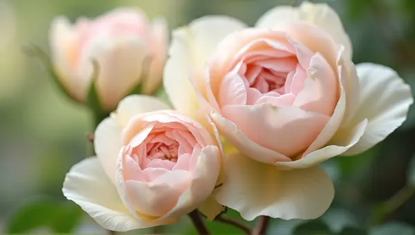 Soft Blush And Ivory Garden Blooms Texture