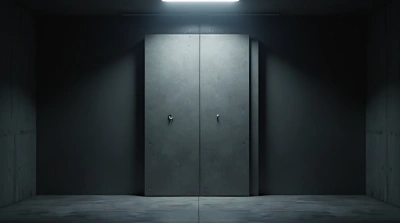 Solid Barrier Panel Blocking Passageway