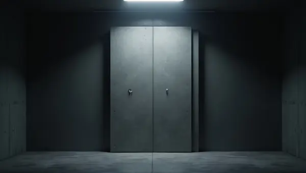 Solid Barrier Panel Blocking Passageway