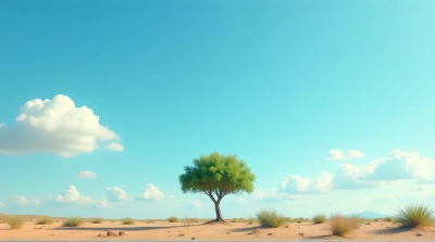 Solitary Verdant Foliage Under Clear Blue Sky