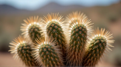 Spiky Desert Flora With Sharp Thorns Cluster