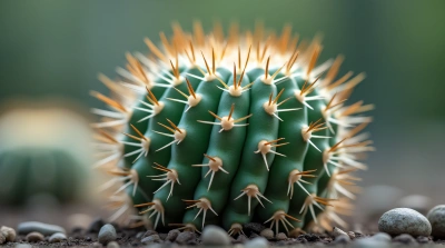 Spiky Succulent With Sharp Thorns Close-Up