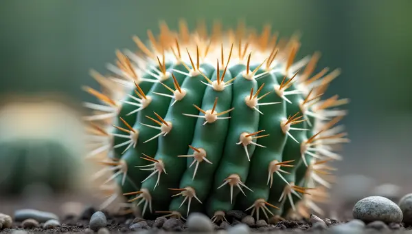 Spiky Succulent With Sharp Thorns Close-Up