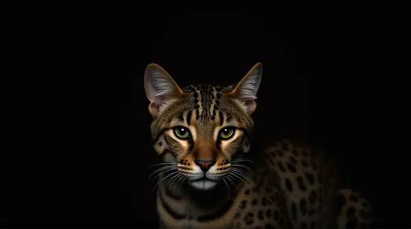 Spotted Big Cat Close-Up With Intense Eyes