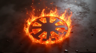 Star Wars Emblem Surrounded By Fiery Glow