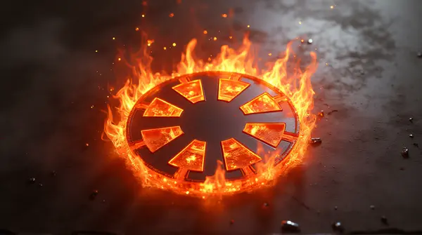 Star Wars Emblem Surrounded By Fiery Glow