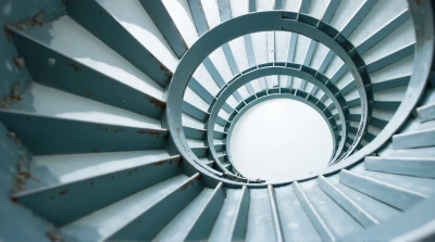 Steel Helix Staircase Circular Pattern Closeup