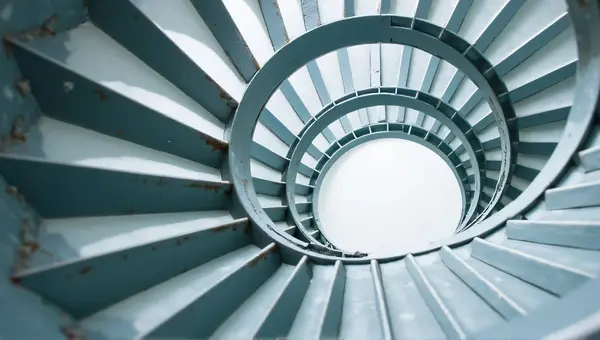 Steel Helix Staircase Circular Pattern Closeup