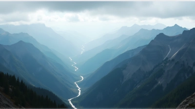Steep Layered Ridges With Sharp Peaks Under Clouds