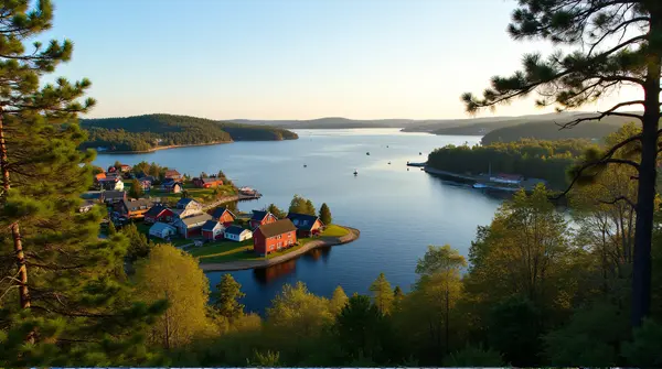 Stockholm Archipelago Colorful Houses Morning Light