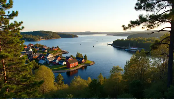 Stockholm Archipelago Colorful Houses Morning Light