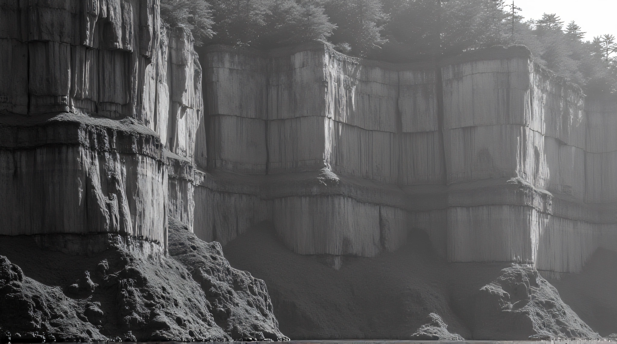 Stratified Cliff Layers Vertical View