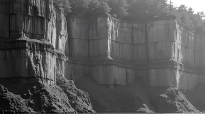 Stratified Cliff Layers Vertical View