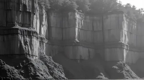 Stratified Cliff Layers Vertical View